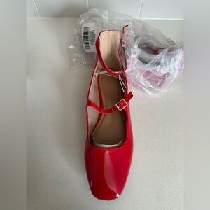 Old Navy Red Patent PU Double Strap Mary Jane’s
